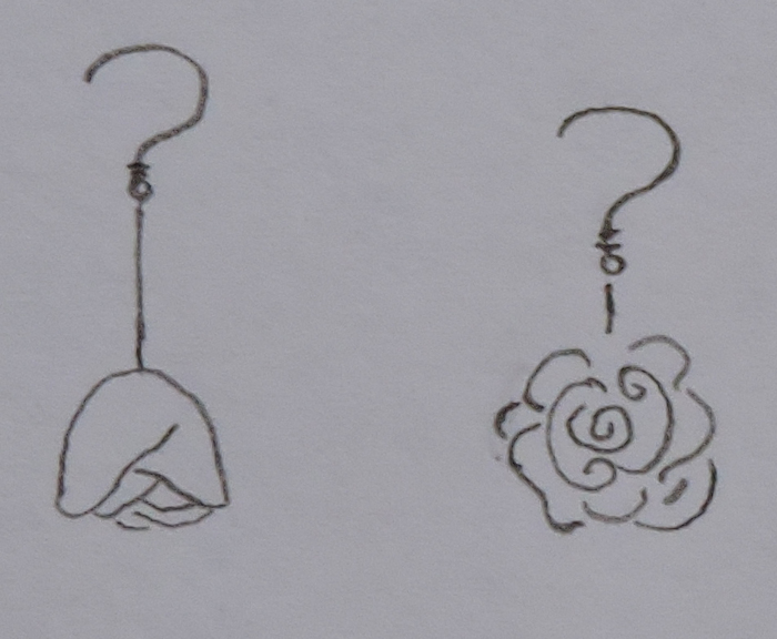 sketch of flower earrings