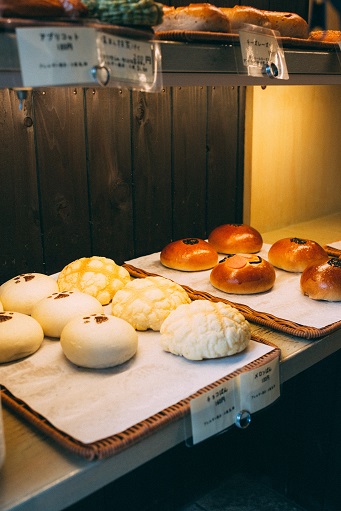 pastries at Japanese bakery