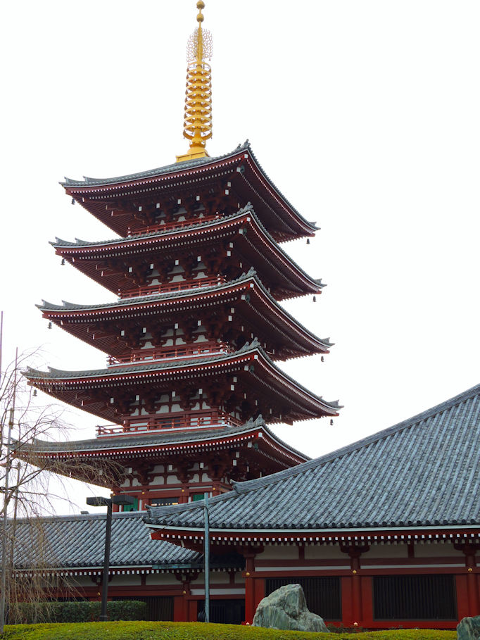 Sensoji temple pagoda, Asakusa, Tokyo