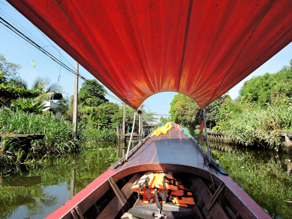 lush plants on both sides of canal