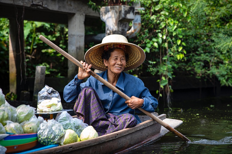 lady on boat