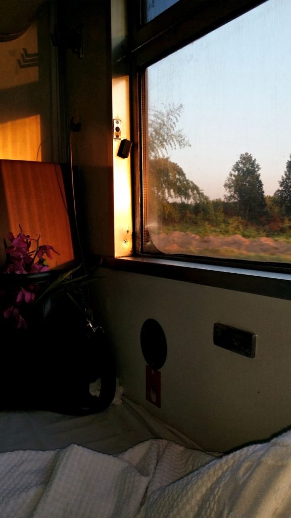 sunrising from overnight train