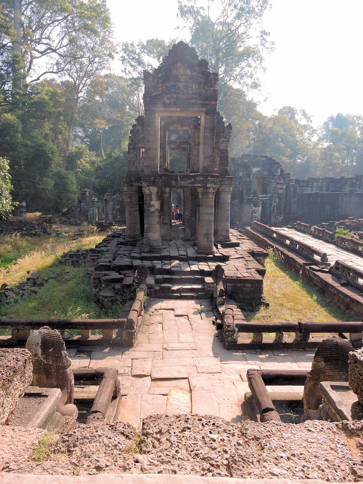 early morning view of temple ruins