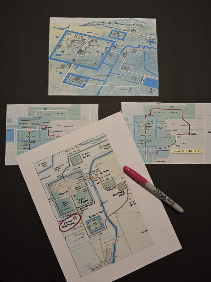 maps with Phnom Bakheng circled