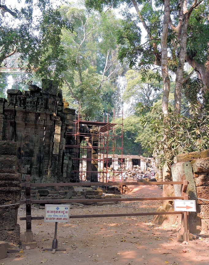 a section blocked off for restoration work