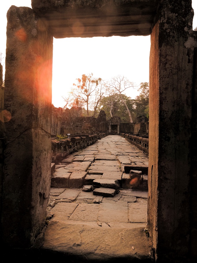 sunset through a doorway