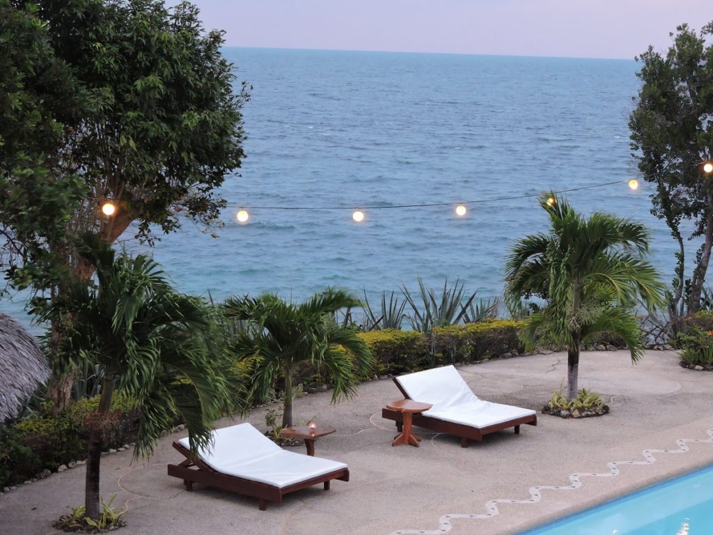 twilight ocean view from resort in Cebu