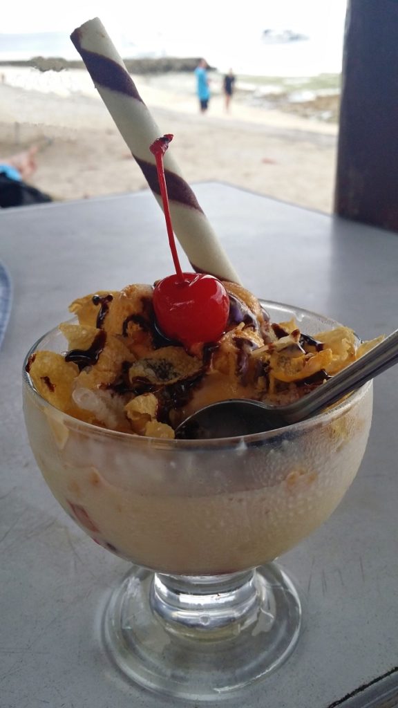 halo halo with beach in background