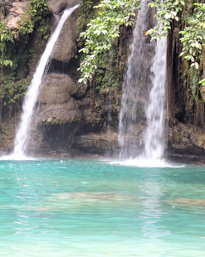 close up view of the smaller falls upper level Kawasan