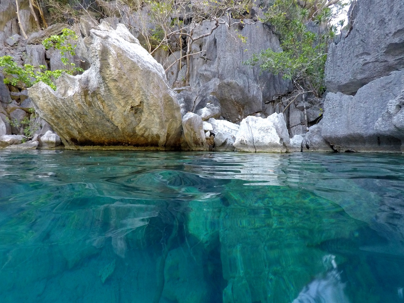 clear blue water of Barracuda lake