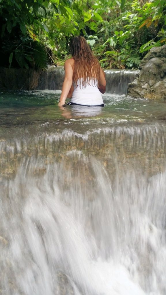 wading through top level Aguinid falls