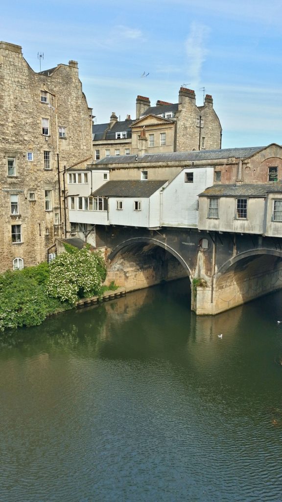 back side of pulteney bridge in Bath England