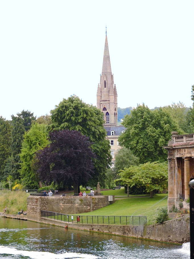 bath parade gardens park with gothic steeple in background