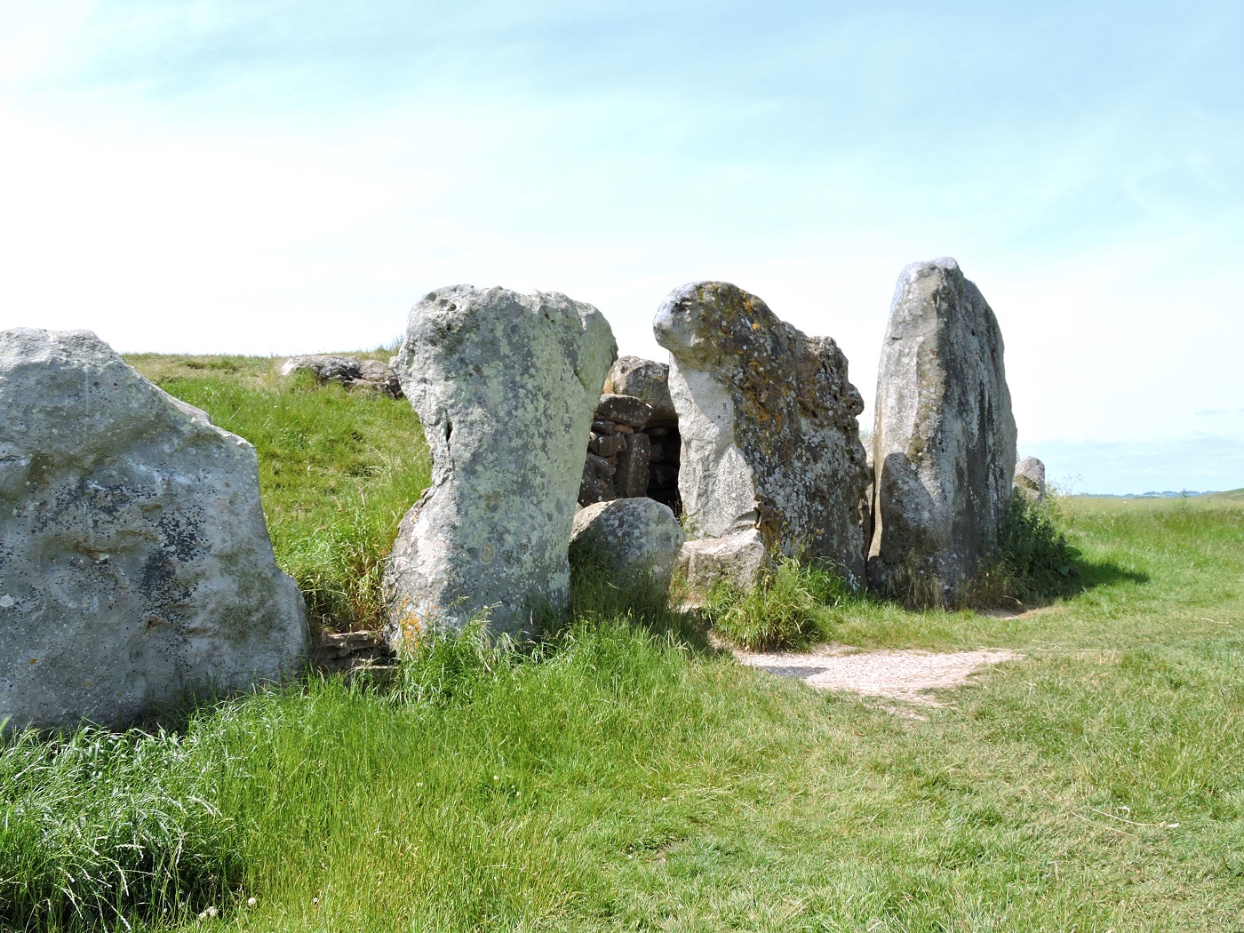 entrance to neolithic tomb with large standing stones