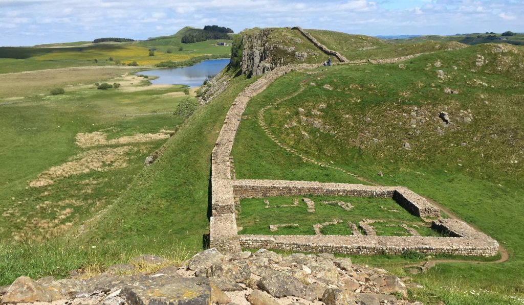wall ruins and scenic backdrop