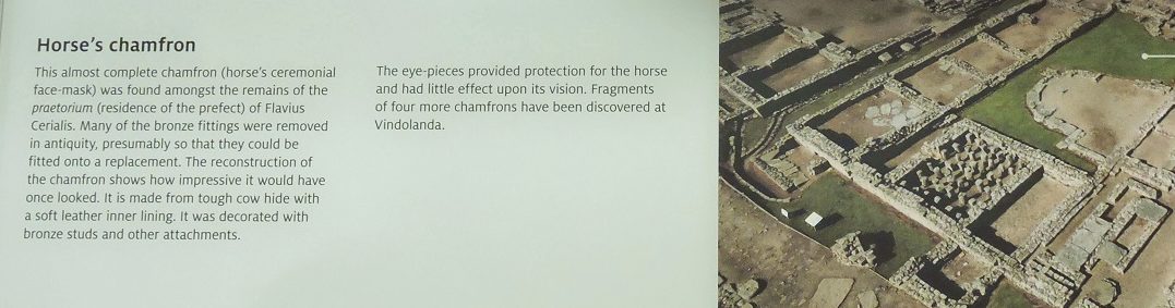 sign from museum on Horse's chamfron