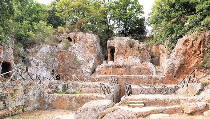 caves carved into tuffa