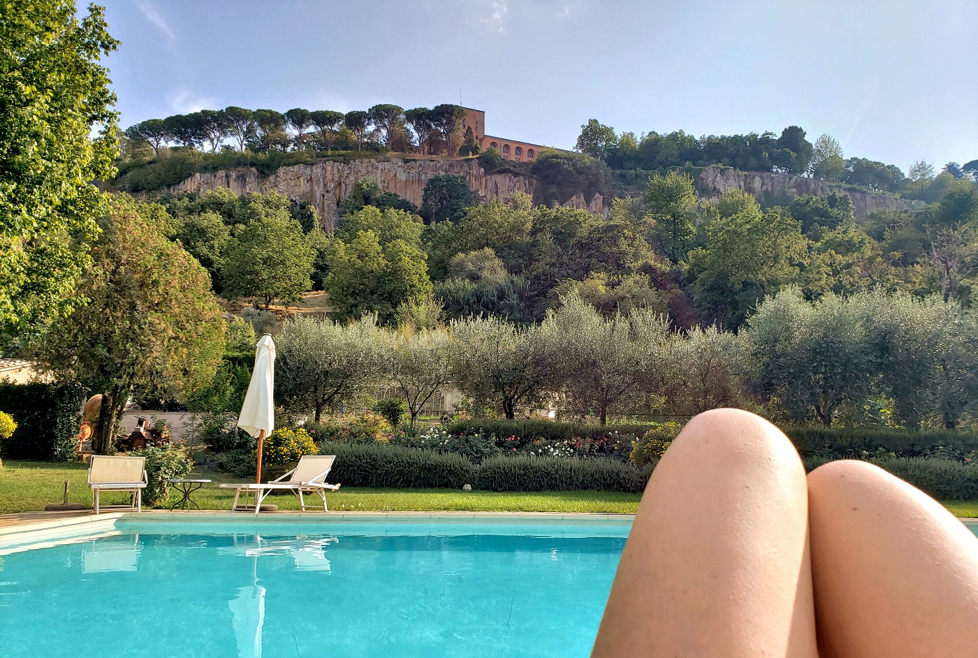 swiming pool and view of orvieto