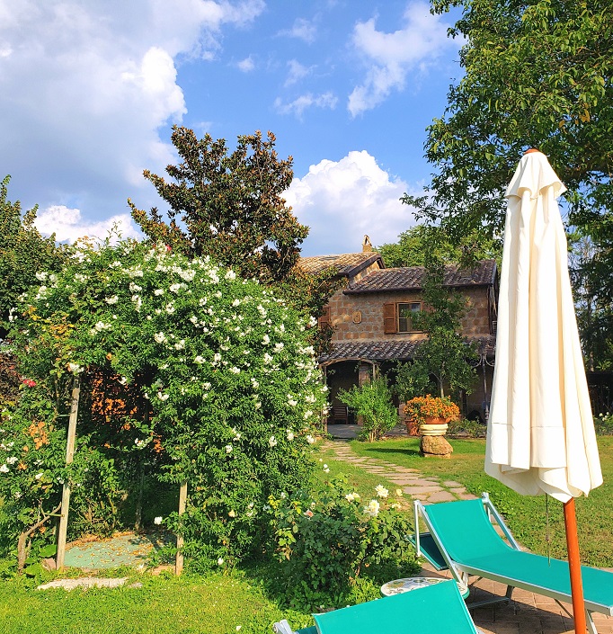 stone house and garden