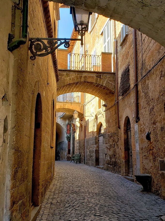 cobbled street through orvieto