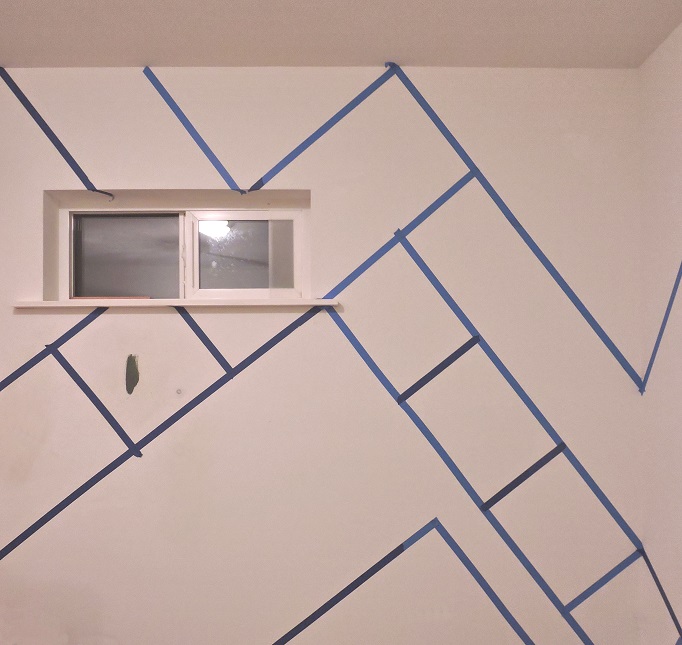 scotch blue tape on white walls