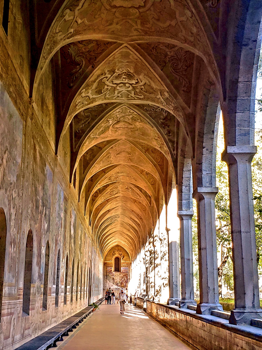 covered cloister walkway at Santa Chiara