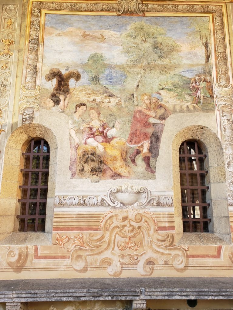 pastel fresco at santa chiara monastery in naples