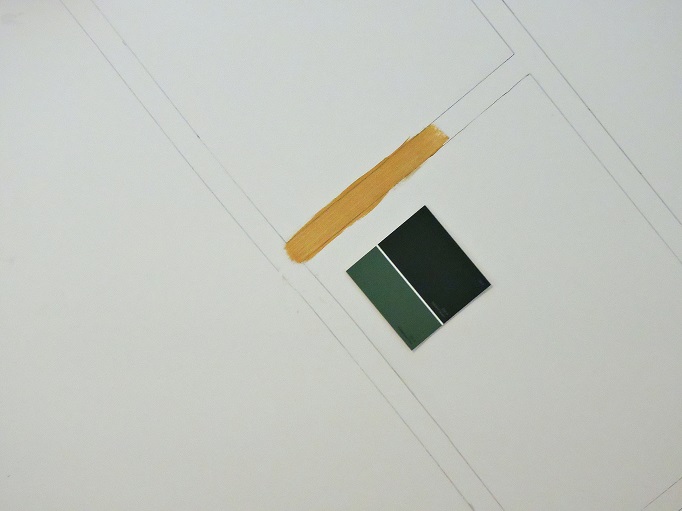 pencil lines drawn gold paint sample