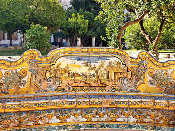 My Two Favorite Moments in Naples, Italy,   Fresh Baked Sfogliatelle and The Serenely Beautiful Santa Chiara Cloister