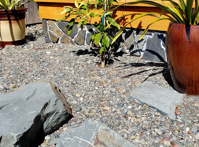 rock garden and slate foundation