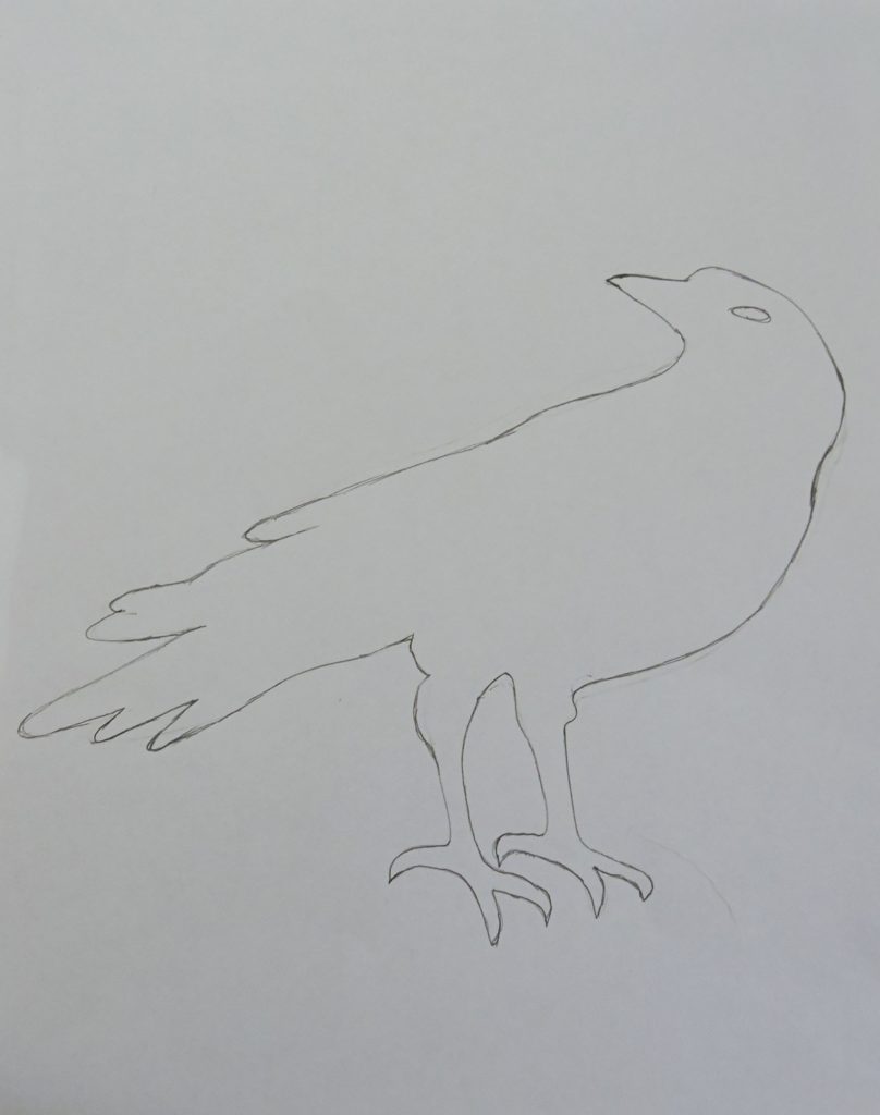 a stencil crow