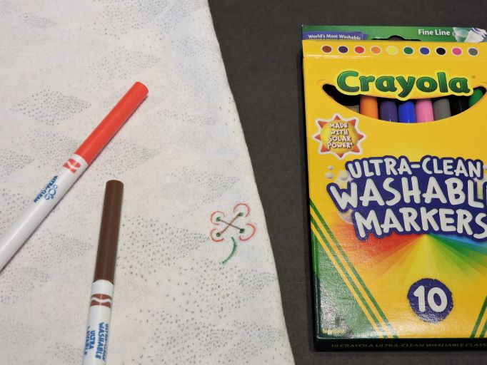 kids ultra washable pens on fabric