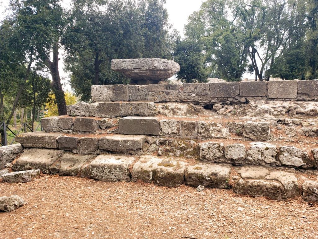 large stones forming the base of the sanctuary to Athena and Hercules at Pompeii