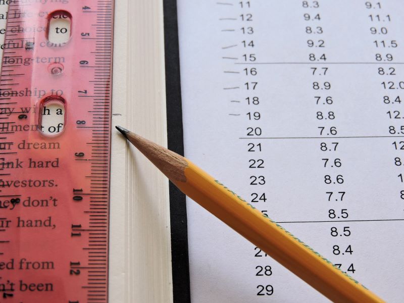 ruler on page with pencil marking measurement