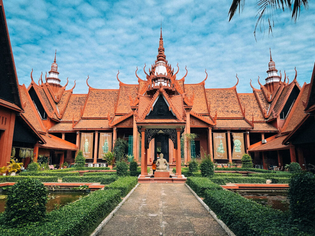 red roof of national museum in Phnom Penh
