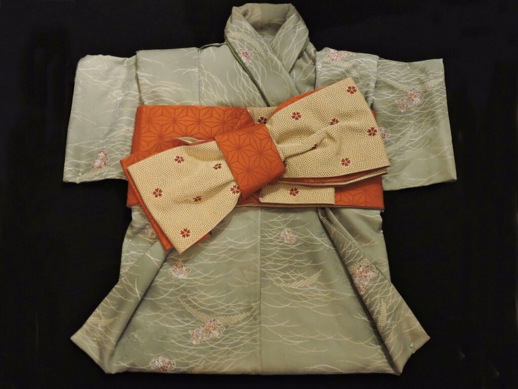 kimono in display case