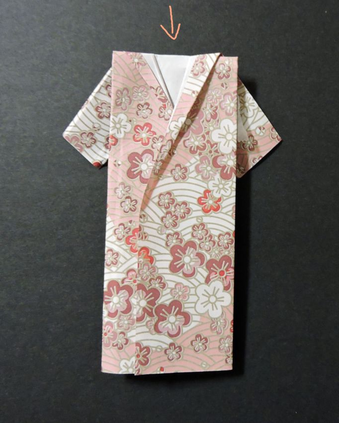 fold top of kimono paper down