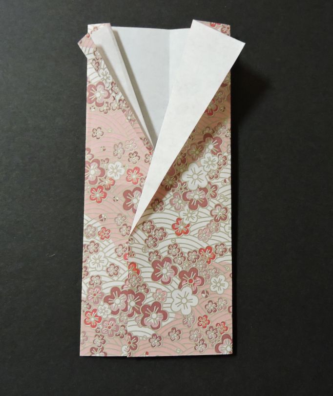 fold top right corner back origami paper