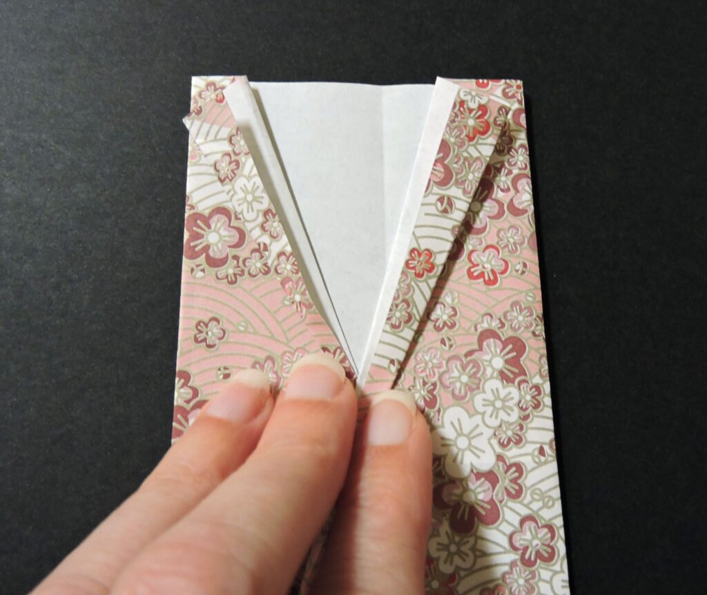 kimono origami pattern with pink paper