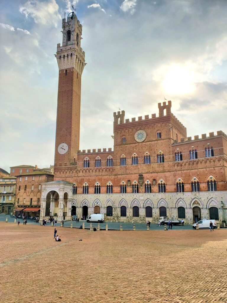 brick bell tower and city hall