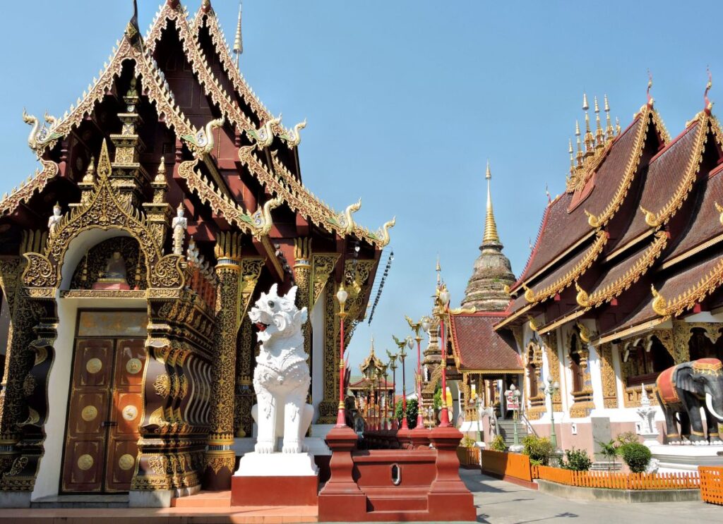 Buddhist temple red and gold