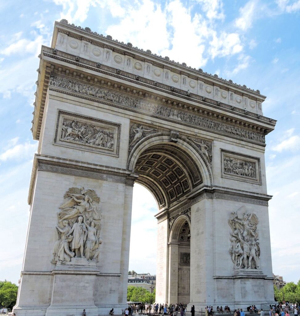 large arc de triomphe with carvings