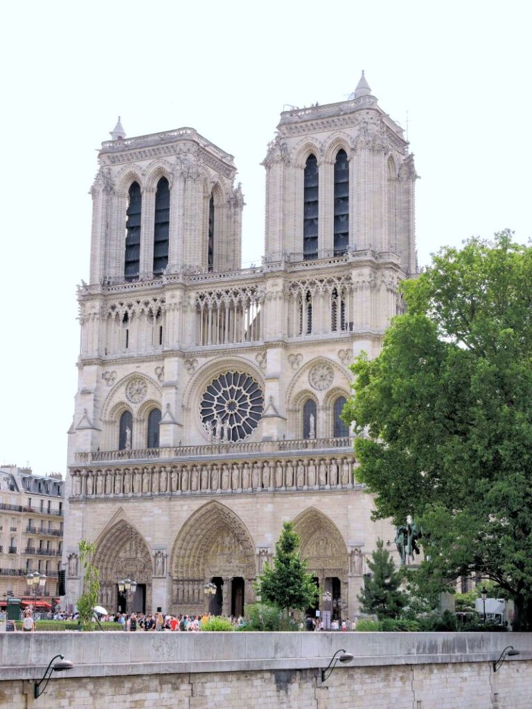 Notre Dame cathedral front with towers
