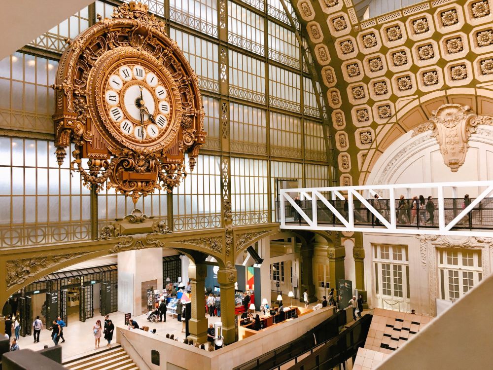 large clock in old train station