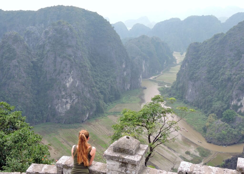 scenic view of UNESCO site river and karst mountains