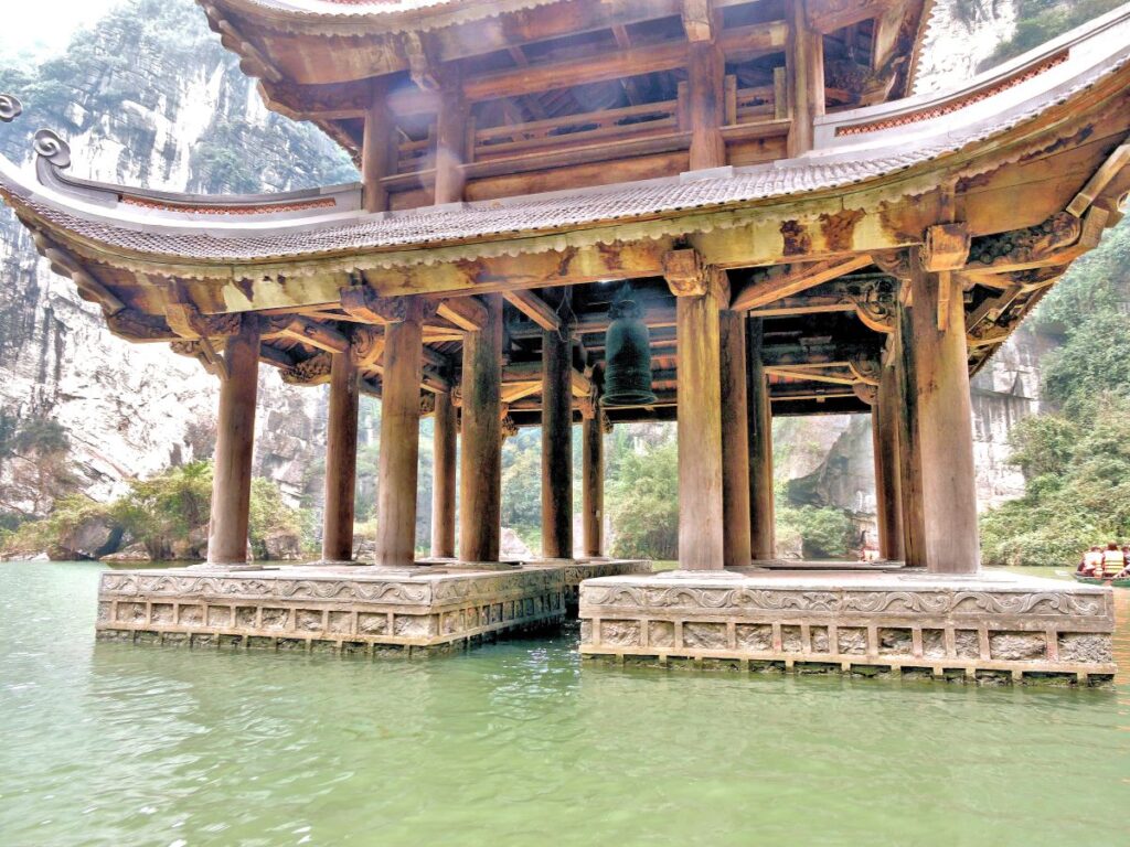 bell inside floating pagoda on the river boat tour